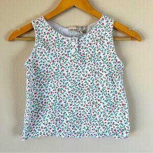VTG Cherokee Girls Large 10/12 Floral Cropped‎ Tank Buttons Lace Details